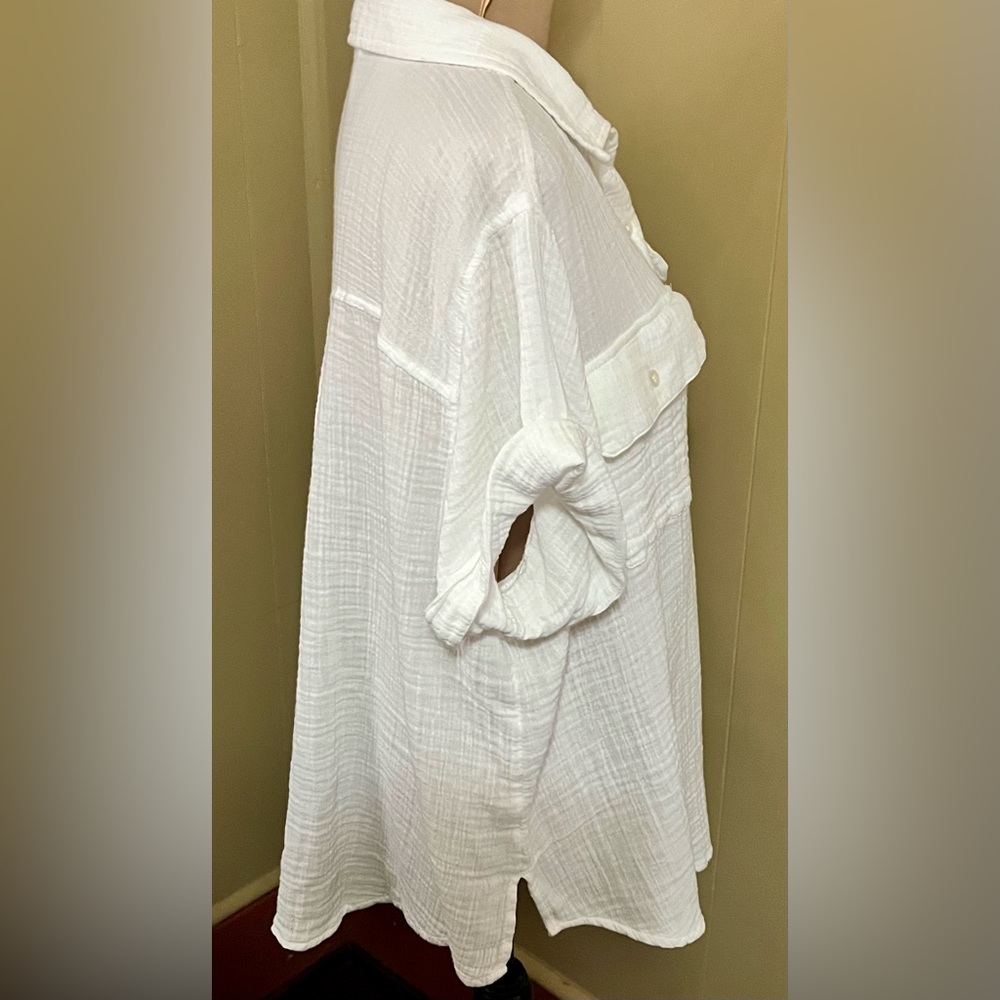 a.n.a Off-White NWT Casual Cotton Boho Button-Up Shirt XL Lightweight Cottage - Picture 8 of 13
